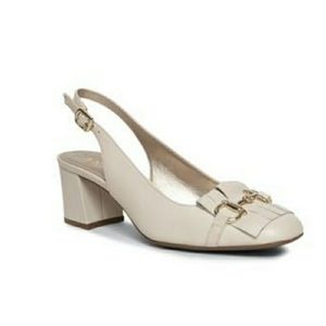 Anne Klein Peyton Leather Slingback Pumps